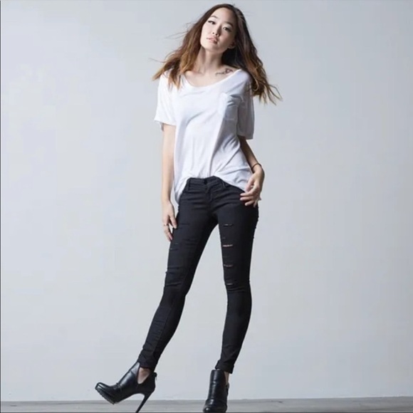 NWT DSTLD womens distressed mid rise skinny jeans sz.29x28 - Picture 1 of 7